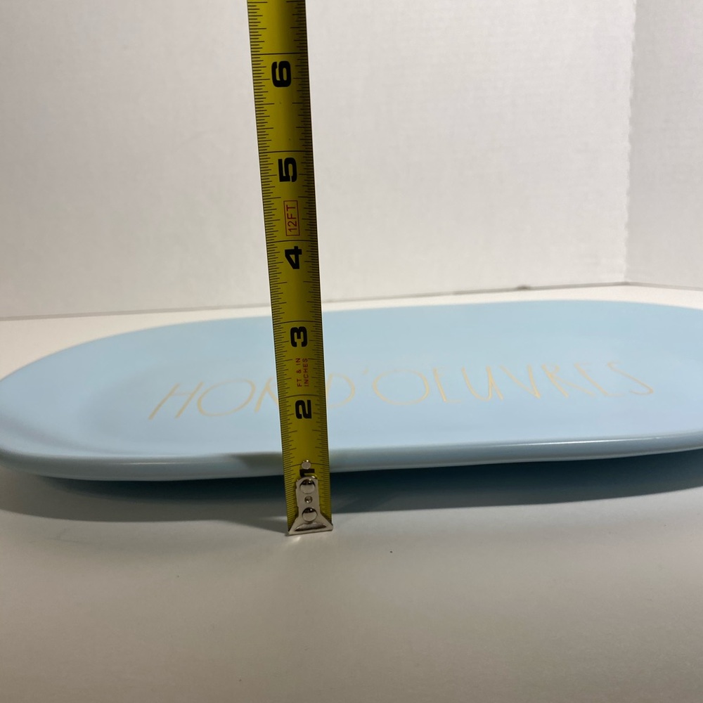 Rae Dunn HOR D'OEUVRES blue/gold serving platter - Picture 16 of 16
